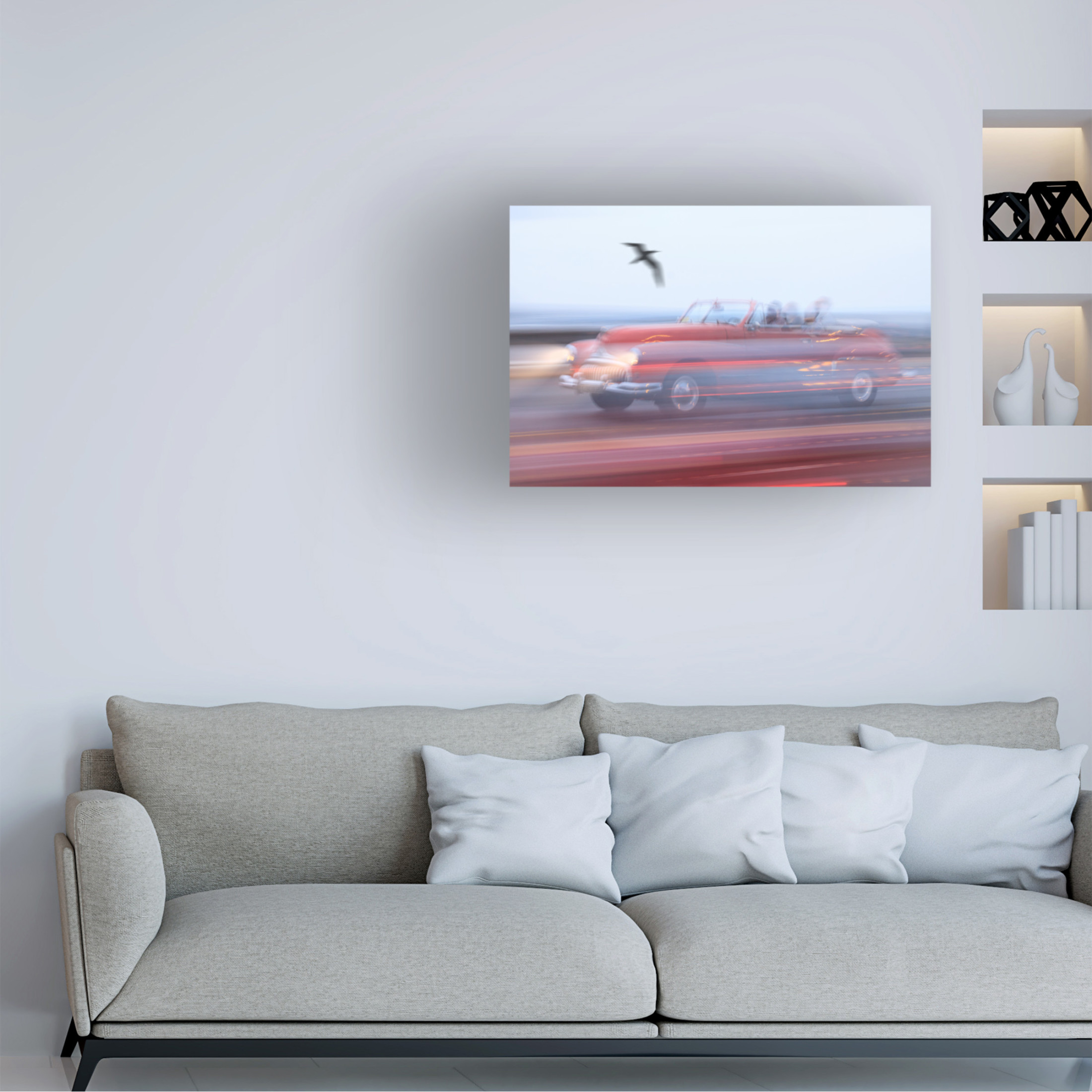 Canvas Wall Art - Svetlin Yosifov 'Moving Street Car !!!' Wall Art for Living Room, Bedroom, or Office Décor by Trademark Fine Art - 47 x 30 Inches