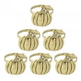 thumbnail image 4 of 6 uds anillos para servilletas de calabaza, anillos metálicos para servilletas de otoño, bandas para servilletas para mesa de comedor de Acción de Dorado, 4 of 8