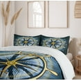thumbnail image 6 of Ambesonne Compass Duvet Cover Sets, Yellow Navigation, 2-Queen, Yellow Navy Blue, 6 of 7