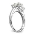 thumbnail image 6 of Solid 14K White Gold Three Stone Engagement Ring Comfort-Fit with CZ Cubic Zirconia Size 8, 6 of 8