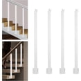 thumbnail image 4 of 4Pcs Square Stair Baluster Posts, Metal Stair Post with Adjustable Top Plate Drilled Railing Spindles with Flat Base Decorative Railing Posts Kits for Stairs Porch Handrails (White, 35.43" H), 4 of 7