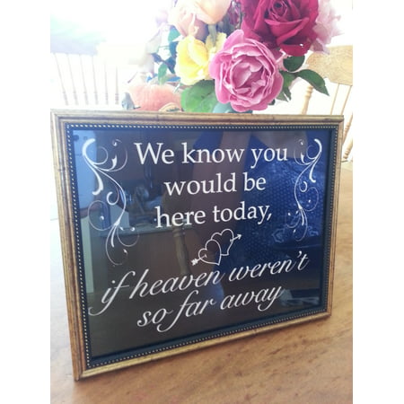 Memorial Wedding Sign in Frame with Glass: 