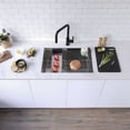thumbnail image 1 of Stylish Dual Mount 27" Stainless Steel Single Bowl Workstation Kitchen Sink with 5 accs S-127W, 1 of 13