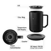 Mainstays Warming Coffee Mug, 12 oz Stainless Steel Coffee Mug with Mug Warmer Coaster and Lid