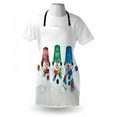 thumbnail image 4 of Snowman Apron, Print of 3 Happy Snow Elements in Striped Scarfs Mittens and Buckets on Head, Unisex Kitchen Bib with Adjustable Neck for Cooking Gardening, Adult Size, Multicolor, by Ambesonne, 4 of 4