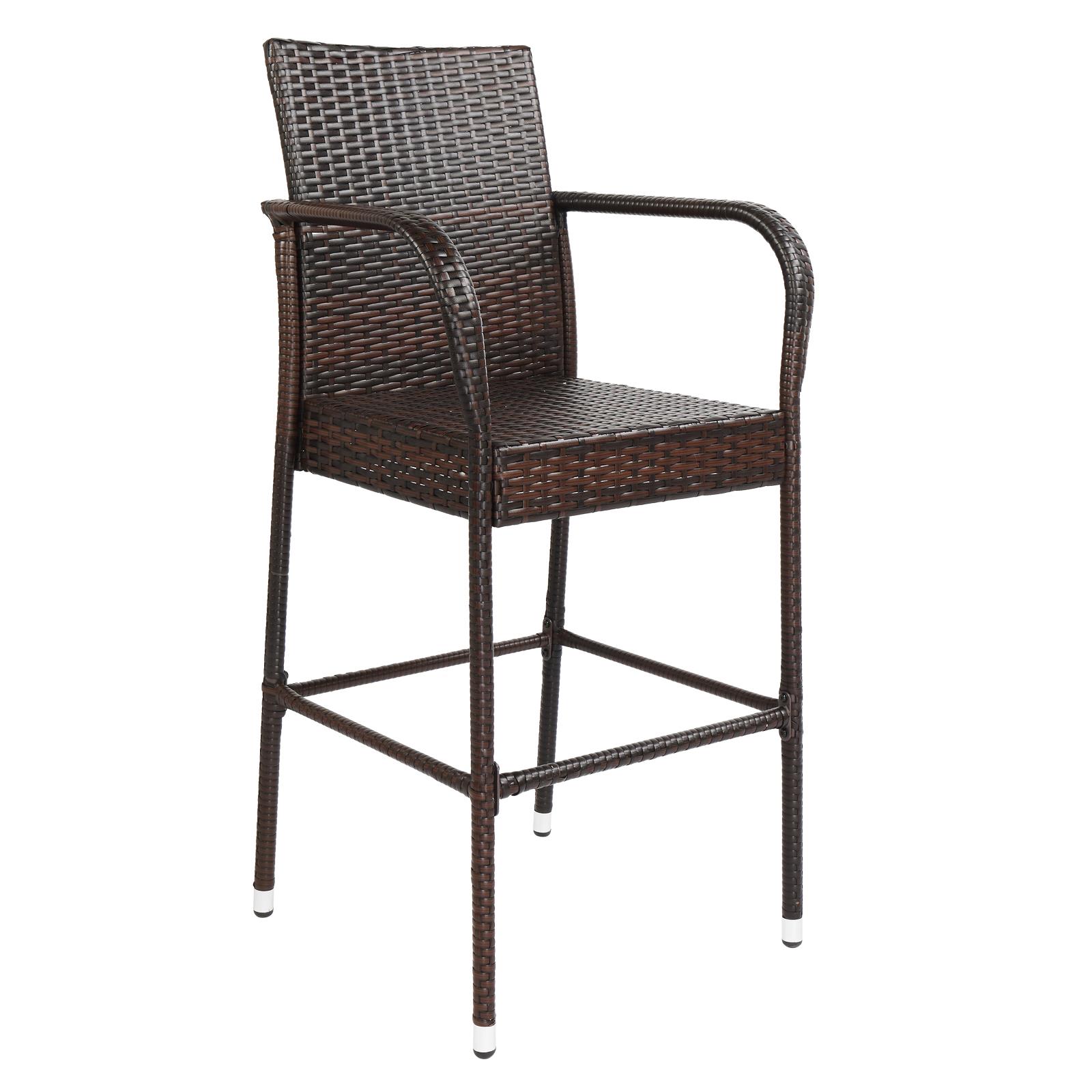 SamyoHome Wicker Bar Stools Outdoor Set of 2, Outdoor Bar Chairs - image 4 of 11