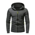 thumbnail image 2 of Vedolay Hoodies for Men Plus Oversized V-Neck Long Sleeve Pocket Coat Dark Gray,2XL, 2 of 5