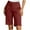 #Style3-Wine-JSX3, variant on 10" Inseam Bermuda Knee Length Shorts Women Linen Elastic Waist Summer 2025 Lightweight Casual Shorts High Waisted Stretch Wide Leg Workout Long Shorts with Pockets Coffee M