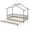 Gray, variant on Demi Bonn Extendable House Bed Twin to King Daybed with Roof and Fence Rails, Modern Platform Bed Frames for Teens, White