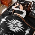 thumbnail image 4 of Manfei Tribal Aztec 7 Pieces Bedding Comforter Set,Cow Print Full Bedding Set Lightweight,Bohemian Horseshoe Fitted Sheet Flat Sheet,Ultra Soft Western Home Decor,Reversible, 4 of 8