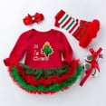 thumbnail image 2 of PINQI Holiday Dress for Toddler Girls Christmas Clothes Little Girl Long Sleeve On My First Christmas Party Ruffle Dress for 0 to 24 Months, 2 of 7