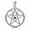 Garnet, variant on Pentacle Crescent Moon 925 Sterling Silver Pendant Gold Accent Fine Jewelry