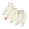 thumbnail image 2 of Delliss Girl's 5 Pairs Summer Trendy Print New Style Ruffle Thin Socks Comfy Soft Daily Socks, 2 of 3