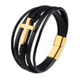 thumbnail image 1 of Leather Bracelet for Men | Layered Braided Design with Durable Hardware and, 1 of 3