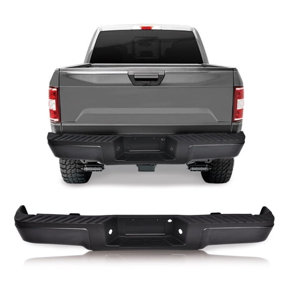 Complete Rear Steel Bumper Assembly for 2009-2014 Ford F-150 - Durable Black Finish, Perfect Fit