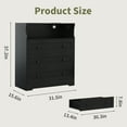 thumbnail image 3 of Tzou 31.5"W Wooden Dresser with Charging Station & LED Lights - 3-Drawer Modern Chest for Bedroom(Black), 3 of 9