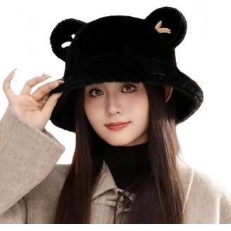 Oversized Winter Faux Fur Bucket Hat for Women - Long Pile  display picture 2