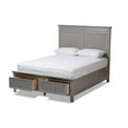 thumbnail image 3 of Baxton Studio Indira Transitional Gray Finished Wood Queen Size Bed, 3 of 10