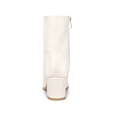 thumbnail image 2 of Unique Bargains Women's Square Toe Side Zipper Block Heel Ankle Boots Cream (Size 6), 2 of 7