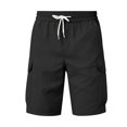 thumbnail image 7 of TKKCS Mens Relaxed Fit Cargo Shorts- Casual Lightweight Elastic Wasit Drawstring Outdoor Breathable Hiking Shorts With Multi Pockets Black Size L, 7 of 7