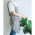 thumbnail image 5 of DSstyles Cotton Linen Apron for Women, Japanese Style Kitchen Aprons with 2 Pockets Anti Slip Cross Back Straps Casual Aprons Gifts for Cooking Gardening Coffee Shop, 5 of 5