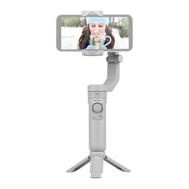 Compact 3-Axis Smartphone Gimbal Stabilizer Portable Anti-shake Phone Vlog Gimbal 280g Load Capacity Horizontal Vertical Multiple Modes Built-in Battery with Mini Tripod Replacement for iPhone