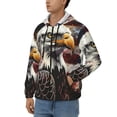 thumbnail image 3 of Honeii Retro American Eagle A Print Hoodies for Men, Pullover & Full Zip, Breathable Zip up Hoodie, Sweatshirt-3X-Large, 3 of 5