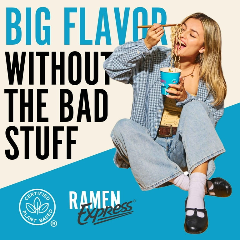 Ramen Express Shrimp Flavor Ramen Noodles by Chef Woo, Vegan