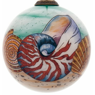 Sea Shell Hand Painted Mouth Blown Glass Ornament