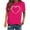 Hot Pink, variant on Fesfesfes Work Tops Women's Valentine's Day Love Printed Short Sleeved T-shirt Top Tees for Women L(US:8)