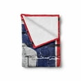 thumbnail image 2 of Wyoming Soft Flannel Fleece Throw Blanket, Flag of Equality State with Bison Print Painted on Brick Wall, Cozy Plush for Indoor and Outdoor Use, 50" x 70", Night Blue White, by Ambesonne, 2 of 6
