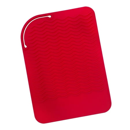 Red Heat Resistant Silicone Travel Mat Anti Heat Pad For Curling