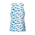 thumbnail image 5 of Easygdp Party Shark Cute Men's Tank Top, Sleeveless Muscle T Shirts, Breathable, Quick-Dry, Loose for Gym, Running, Fitness - X-Large, 5 of 9