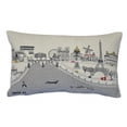 thumbnail image 2 of 24" White Paris Daylight Skyline Lumbar Decorative Pillow, 2 of 4