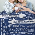 thumbnail image 6 of AIOE Healing Hug Blanket, Inspirational Gifts for Men, Comfort Items Chemo Patients, After Surgery Recovery Gifts, Cancer Get Well Gifts for Men, Blue 50x60in, 6 of 7