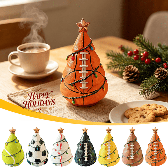 Fun Sports Ball‑Shaped Christmas Tree Ornaments, Assorted Sport Theme Hanging Pendants, Non‑Lighted Tree Hanging Decor for Indoor Home Party for Christmas, Winter & New Year Holiday Celebrations