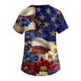 thumbnail image 2 of 250th Anniversary USA Scrub Tops Women American Flag Print Stretch V Neck Scrubs 4th of July Nurse Working Uniforms with Pockets, 2 of 4