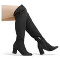 thumbnail image 6 of BURUDANI Women’s Winter Thigh High Over the Knee Fashion Chunky Heel Long Boots BLACK/SUEDE Size 11, 6 of 6