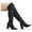 BLACK/SUEDE, variant on Women’s Thigh High Over the Knee Fashion Chunky Heel Long Boots