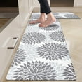 thumbnail image 1 of MeyJey Kitchen Rug Set, 2 Piece Anti Fatigue Non-Slip Waterproof Home Kitchen Mat Runner, Gray/White, 1 of 8