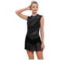 thumbnail image 2 of Xnihocha Women's Figure Skating Dress Sparkly Backless Lyrical Ballet Dance Dress for Competition Black M, 2 of 7