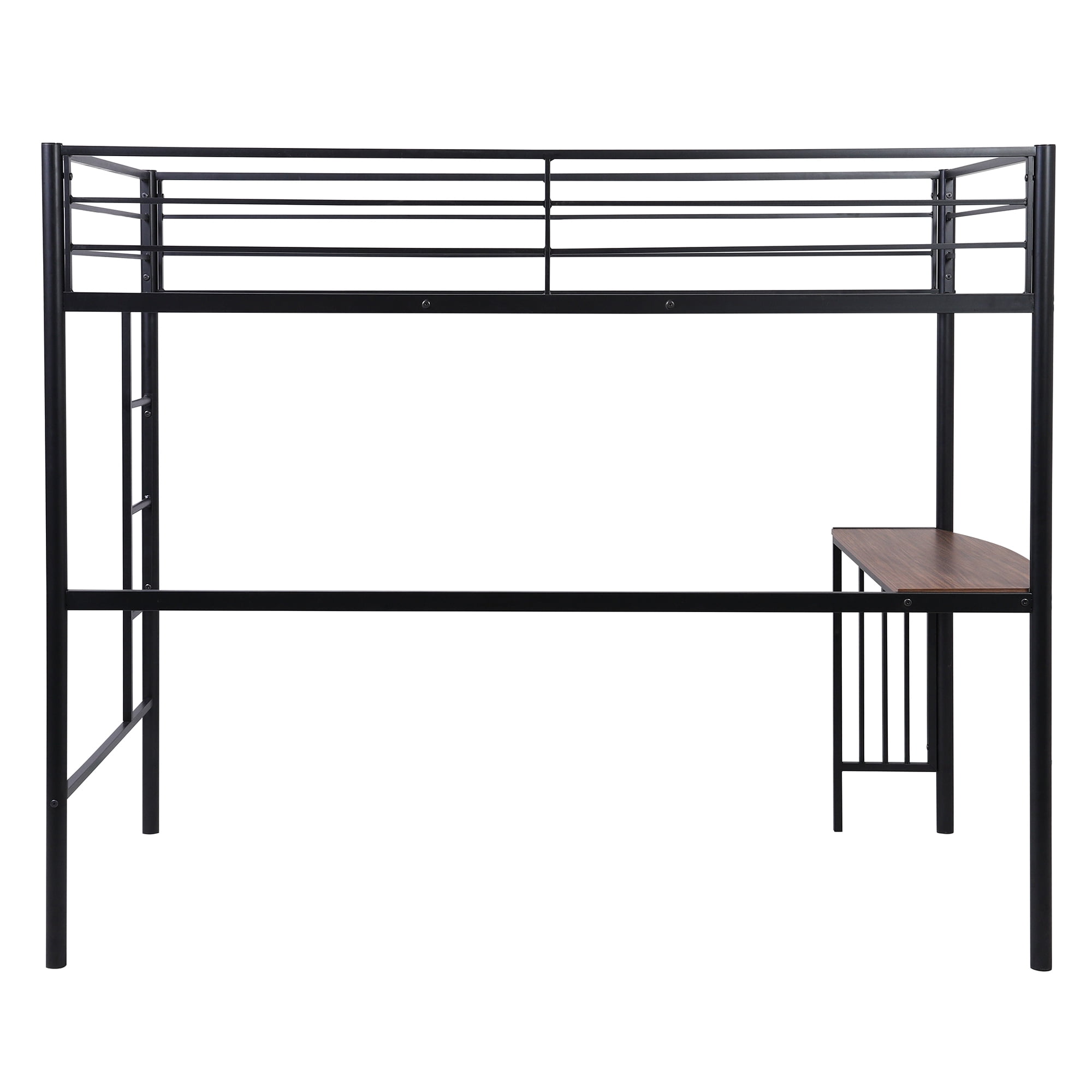 Kepooman Twin Over Full Metal Bunk Bed with Desk & Ladder for Bedroom Dorm, 78"L x 41"W x 65"H, Black Kepooman Twin Over Full Metal Bunk Bed with Desk & Ladder for Bedroom Dorm, 78"L x 41"W x 65"H, Black