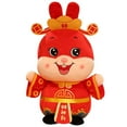 thumbnail image 2 of Poupée en Peluche Expression Vive Festive Style Chinois Lucky Bunny Poupée en Peluche Mascotte Collection Cadeau de Noël pour Célébrer, 2 of 7