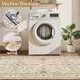 thumbnail image 4 of UERMEI 3x8 Washable Runner Rugs for Hallway, Modern Vintage Non Slip Indoor Rug for Entryway Doormats Bedroom Kitchen, Vacuum-Friendly Home Decor Carpet, Beige Brown, 4 of 9