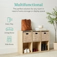 thumbnail image 4 of Best Choice Products 6-Cube Bookshelf, 11in Display Storage System, Organizer w/ Removable Back Panels - Light Oak, 4 of 9