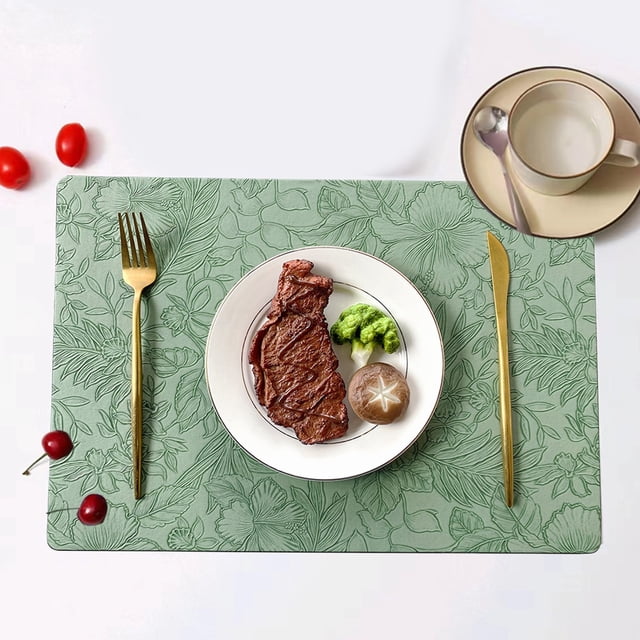 Non-Slip Placemat under $5! CQCYD Leather Placemats for Dining Table, Heat Resistant and Non-Slip Table Mats, Washable Placemat Set for Indoor and Outdoor Use