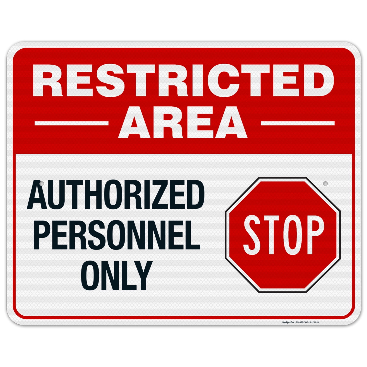 Restricted Area Authorized Personnel Only Stop Sign, - Walmart.com