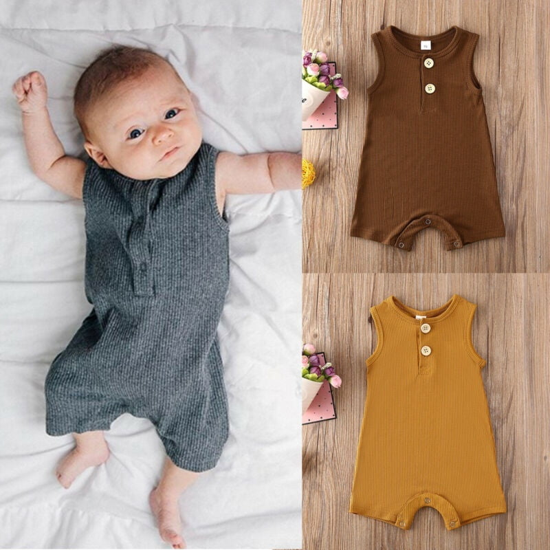 Newborn Infant Baby Kids Girl Boy Cotton Romper Jumpsuit Outfits Sunsuit Clothes 