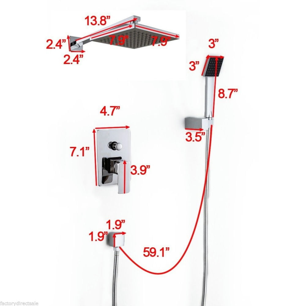Finihen Shower Faucet Set, Shower Head, 8 Inch LED Rainfall Shower Head Arm Control Valve Handspray Shower Faucet Set, White Finihen Shower Faucet Set, Shower Head, 8 Inch LED Rainfall Shower Head Arm Control Valve Handspray Shower Faucet Set, White