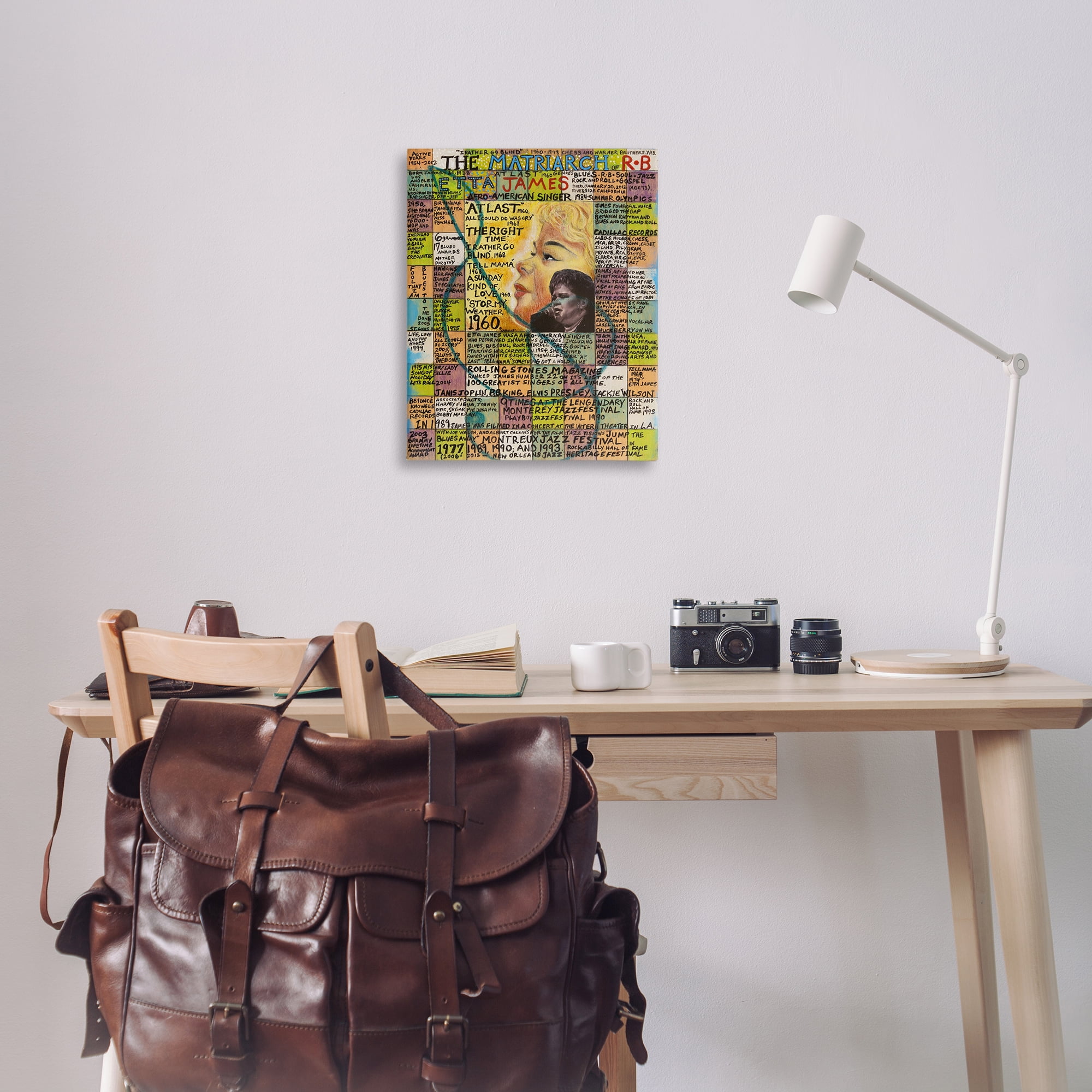 Stupell Industries Etta James Collage People Drawing Wrapped Canvas Art Print Wall Art, 24 x 30